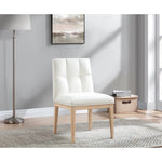 Adrian Vegan Leather Upholstered Dining Side Chair in Cream