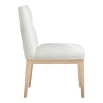 Adrian Vegan Leather Upholstered Dining Side Chair in Cream