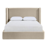 Kendall Velvet Upholstered King Bed in Cream