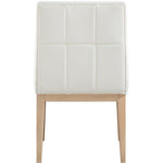 Adrian Vegan Leather Upholstered Dining Side Chair in Cream
