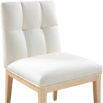 Adrian Vegan Leather Upholstered Dining Side Chair in Cream