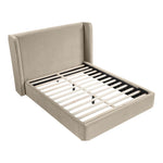 Kendall Velvet Upholstered King Bed in Cream