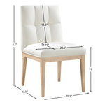 Adrian Vegan Leather Upholstered Dining Side Chair in Cream