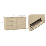 Evelyn 60" Dresser (6-Drawer) in Natural