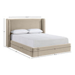 Kendall Velvet Upholstered King Bed in Cream