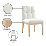 Adrian Vegan Leather Upholstered Dining Side Chair in Cream
