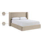 Kendall Velvet Upholstered King Bed in Cream