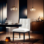 Adrian Vegan Leather Upholstered Dining Side Chair in Cream