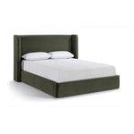 Kendall Velvet Upholstered King Bed in Green