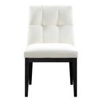 Adrian Vegan Leather Upholstered Dining Side Chair in Cream