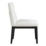 Adrian Vegan Leather Upholstered Dining Side Chair in Cream
