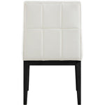 Adrian Vegan Leather Upholstered Dining Side Chair in Cream