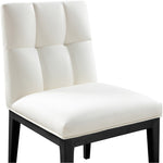Adrian Vegan Leather Upholstered Dining Side Chair in Cream