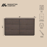 Evelyn 60" Dresser (6-Drawer) in Brown