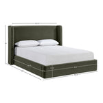 Kendall Velvet Upholstered King Bed in Green
