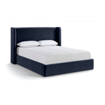 Kendall Velvet Upholstered King Bed in Navy
