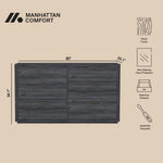 Evelyn 60" Dresser (6-Drawer) in Charcoal Gray