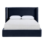 Kendall Velvet Upholstered King Bed in Navy