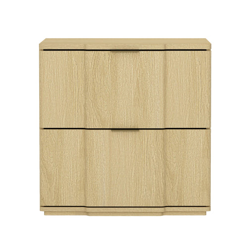Clive 22" Nightstand (2-Drawer) in Natural and Gold