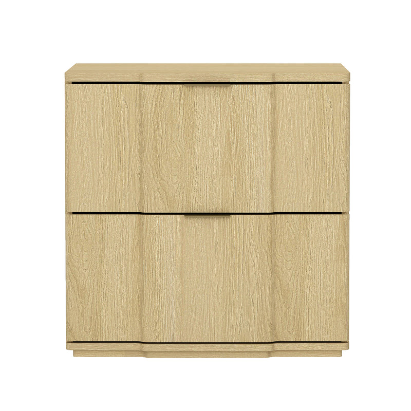 Clive 22" Nightstand (2-Drawer) in Natural and Gold