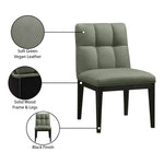 Adrian Vegan Leather Upholstered Dining Side Chair in Green