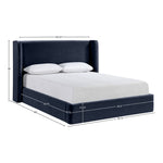 Kendall Velvet Upholstered King Bed in Navy