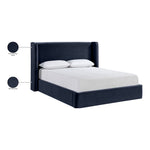 Kendall Velvet Upholstered King Bed in Navy