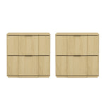 Clive 22" Nightstand (2-Drawer) in Natural and Gold