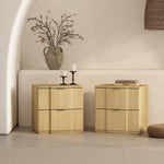 Clive 22" Nightstand (2-Drawer) in Natural and Gold