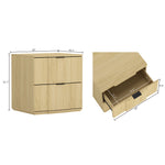 Clive 22" Nightstand (2-Drawer) in Natural and Gold