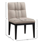Adrian Vegan Leather Upholstered Dining Side Chair in Taupe