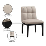 Adrian Vegan Leather Upholstered Dining Side Chair in Taupe