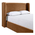 Kendall Velvet Upholstered King Bed in Saddle