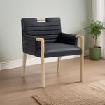 Aimee Vegan Leather Upholstered Dining Arm Chair in Black