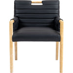 Aimee Vegan Leather Upholstered Dining Arm Chair in Black
