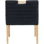 Aimee Vegan Leather Upholstered Dining Arm Chair in Black