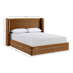 Kendall Velvet Upholstered King Bed in Saddle