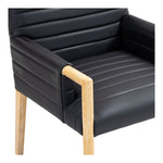 Aimee Vegan Leather Upholstered Dining Arm Chair in Black