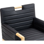 Aimee Vegan Leather Upholstered Dining Arm Chair in Black