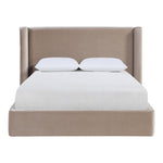 Kendall Velvet Upholstered King Bed in Taupe