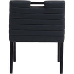 Aimee Vegan Leather Upholstered Dining Arm Chair in Black