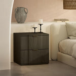 Clive 22" Nightstand (2-Drawer) in Walnut and Gold