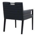 Aimee Vegan Leather Upholstered Dining Arm Chair in Black