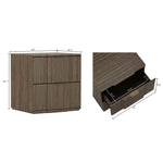Clive 22" Nightstand (2-Drawer) in Walnut and Gold
