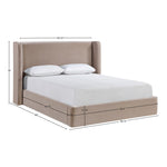 Kendall Velvet Upholstered King Bed in Taupe
