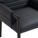 Aimee Vegan Leather Upholstered Dining Arm Chair in Black