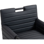 Aimee Vegan Leather Upholstered Dining Arm Chair in Black