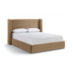 Kendall Velvet Upholstered Queen Bed in Beige