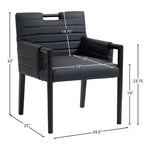Aimee Vegan Leather Upholstered Dining Arm Chair in Black