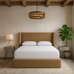 Kendall Velvet Upholstered Queen Bed in Beige